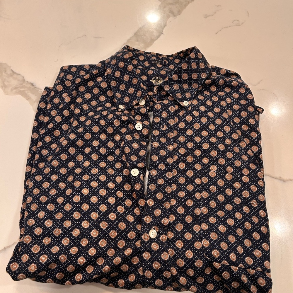 Men's Dockers Patterned Shirt - Navy and Beige